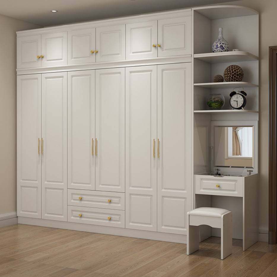 简约现代衣柜家用卧室小户型经济组合衣橱开门欧式白色柜子