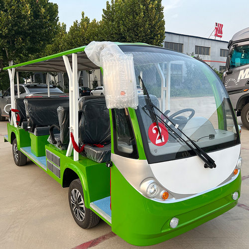 景区14座燃油观光车 游乐场敞篷燃油接驳车11座摆渡车观光游览车
