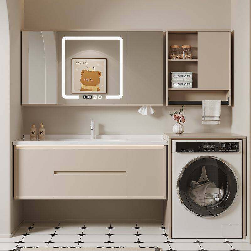 洗衣机阳台一体柜陶瓷一体盆智能镜柜浴室柜组合卫生间洗手洗漱台,家装主材,洗衣机柜,淘宝优惠券,粉丝福利购,淘宝优惠卷