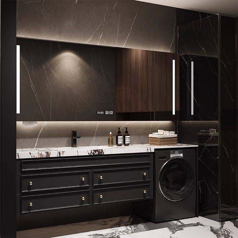 美式阳台洗衣机柜组合岩板热弯一体盆浴室柜卫生间洗手洗脸洗漱台,家装主材,洗衣机柜,淘宝优惠券,粉丝福利购,淘宝优惠卷