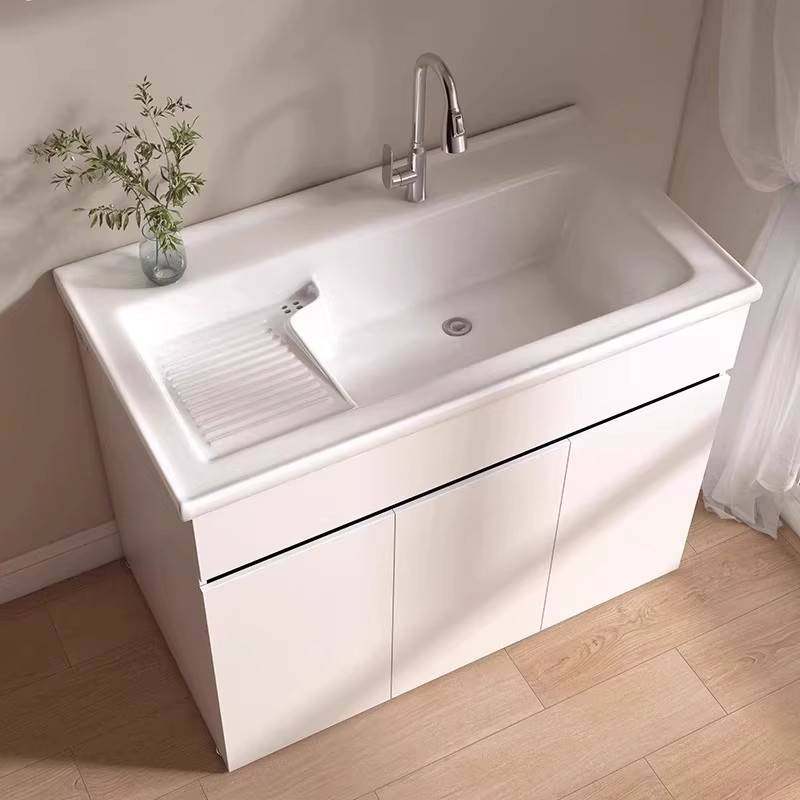 蜂窝铝洗衣柜洗衣池阳台家用洗衣台一体陶瓷盆带搓板洗手台盆组合,家装主材,洗衣机柜,淘宝优惠券,粉丝福利购,淘宝优惠卷