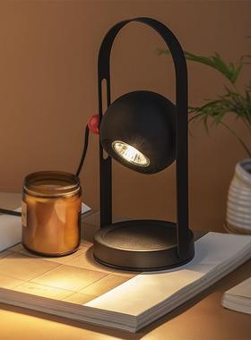 北欧提手香薰融蜡灯 个性调节书桌装饰LED香氛台灯无火精油融烛灯