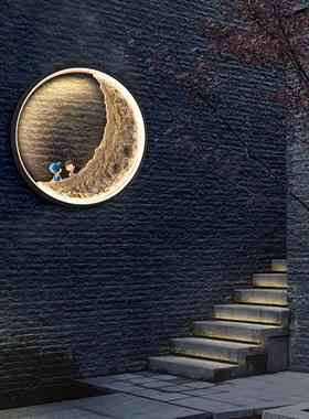 文康别墅院子月亮灯室外防水露台阳台花园外户外壁灯太阳能庭院灯