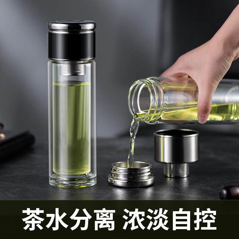 高档茶水分离泡茶杯双层玻璃杯男不锈钢盖过滤网便携车载杯子厚,鲜花速递/花卉仿真/绿植园艺,割草机/草坪机,淘宝优惠券,粉丝福利购,淘宝优惠卷