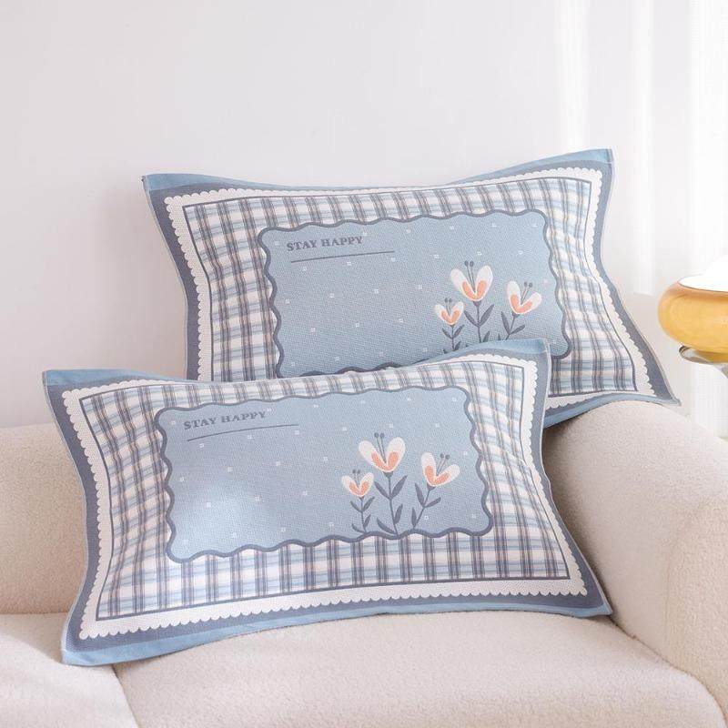 高密纯棉纱布枕巾一对四季通用防滑透气成人2025新款全棉枕头巾