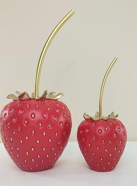 创意草莓水果模型摆件树脂家居橱窗展厅装饰摆设摄影果蔬拍照道具