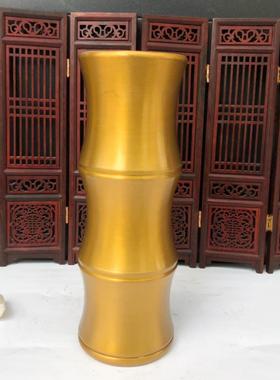 铜香筒摆件仿古铜器竹节香插大号香炉佛堂家居香桶