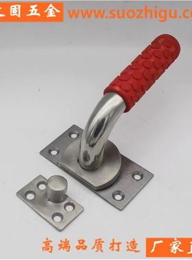 不锈钢红色把手海鲜柜蒸柜把手 烧烤箱锅炉拉手 焊接门锁旋转把手