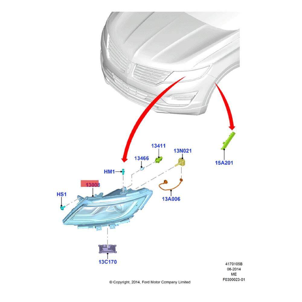 适用福特2014林肯MKC 大灯 前照灯车前灯FJ7Z13008C FJ7Z13008D