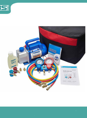 出口美国RS-1 Vacuum pump 抽气速率3CFM 极限压力0.3pa 冷媒表组