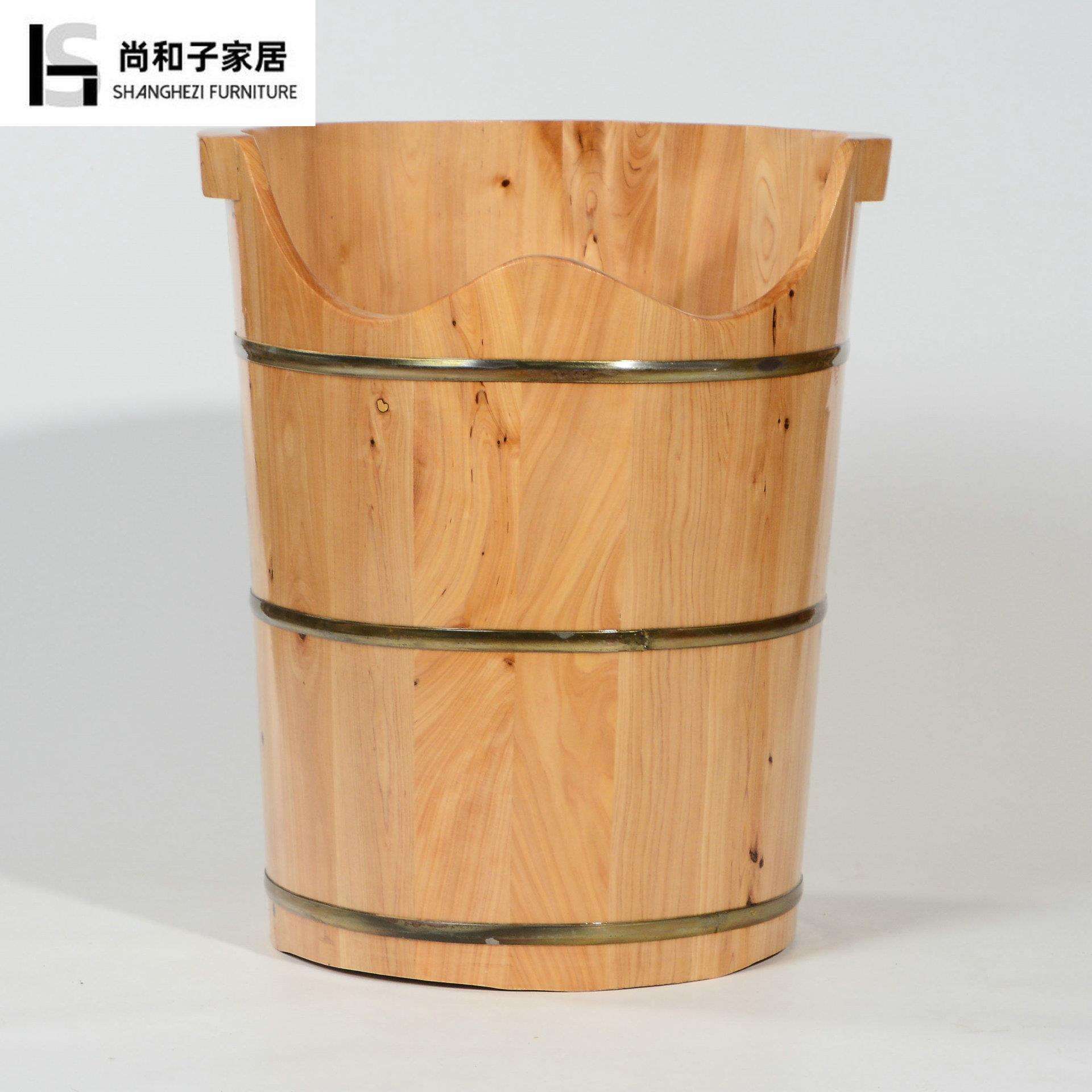 熏蒸香柏木足浴桶泡脚木桶家用高深桶木质洗脚桶过小腿实木足疗桶