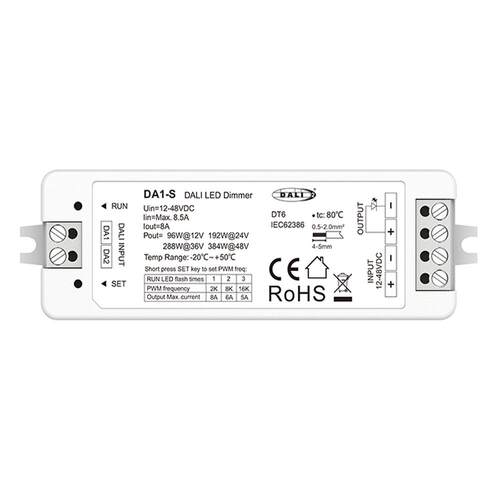DA1-S 单路恒压PUSH调光器 DC12-48V 8A DALI-2 按键调整PWM频率
