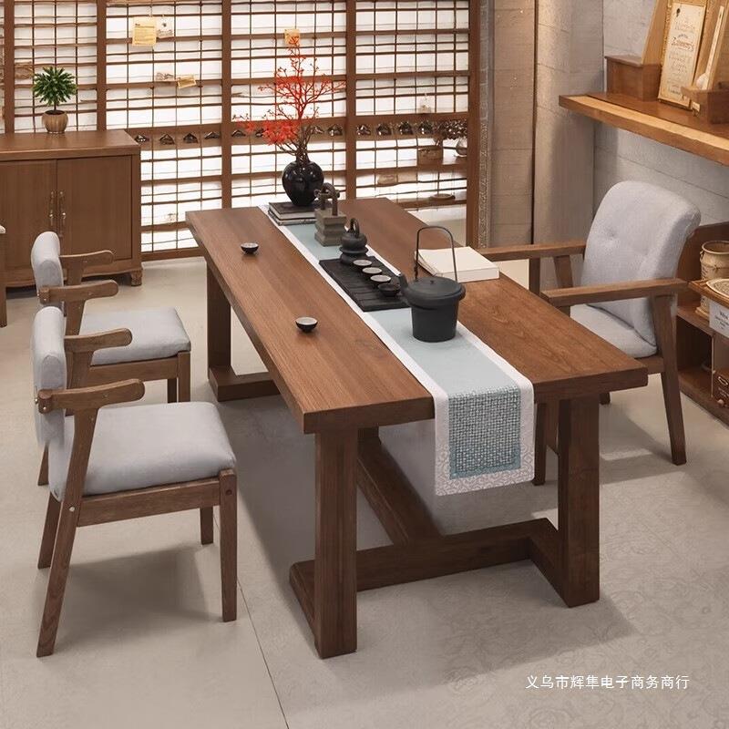 180桌子大板茶桌阳台原木色餐桌腿办公室型实木M30M茶台泡茶家用