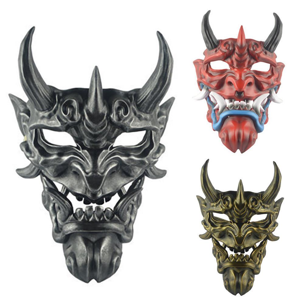 万圣节赤般若面具cosplay日系树脂红面鬼脸獠牙面具般若