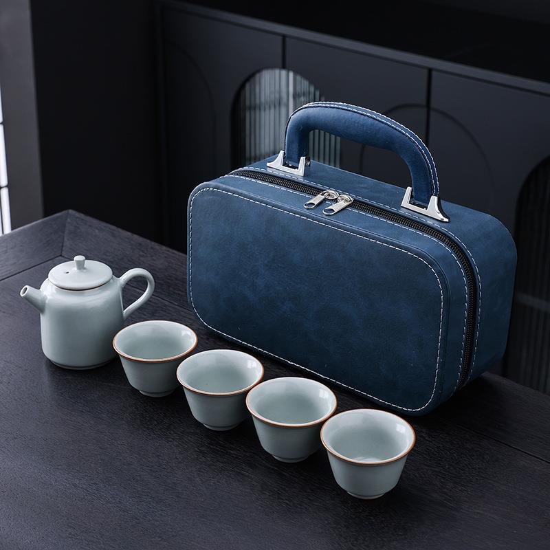 旅行茶具一壶四杯套装便携式户外露营旅游泡茶喝茶装备随行快客杯图片