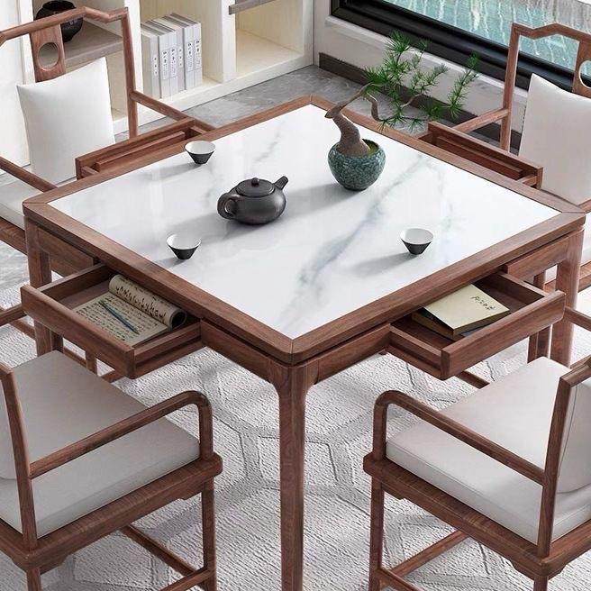 新中式实木四方桌子方形家用阳台茶桌小户型轻奢岩板餐桌八仙桌,鲜花速递/花卉仿真/绿植园艺,割草机/草坪机,淘宝优惠券,粉丝福利购,淘宝优惠卷