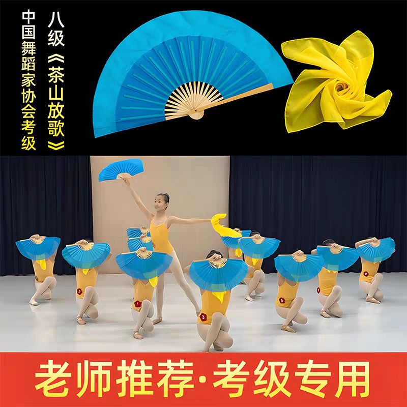 扭秧歌专用扇子和手绢中国舞蹈家协会茶山放歌考级七八级手绢花鼓