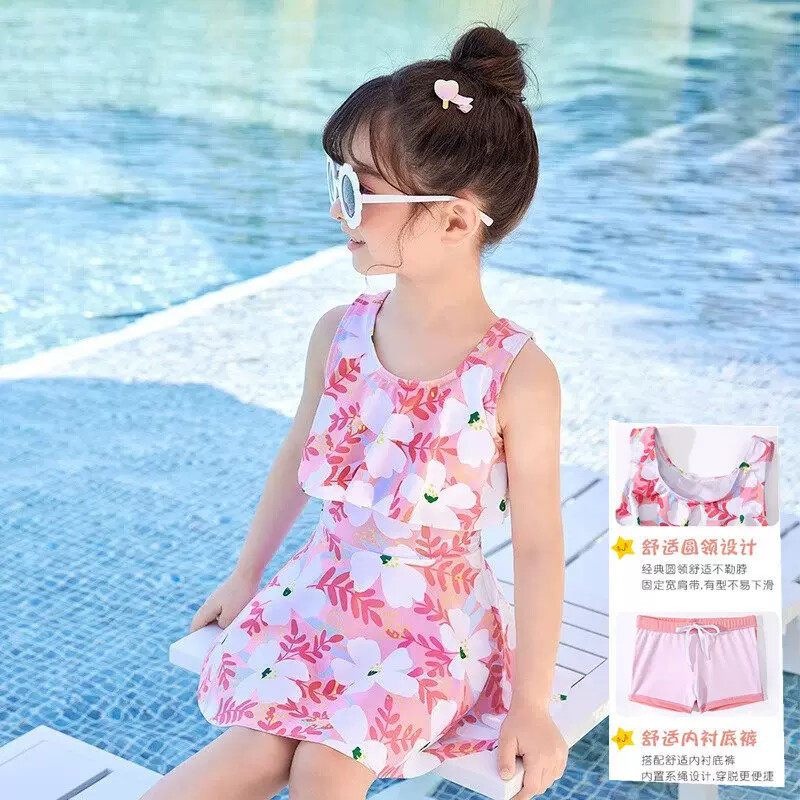 儿童泳衣女童分体式2026新款夏季公主裙中大童游泳衣小孩可爱泳装