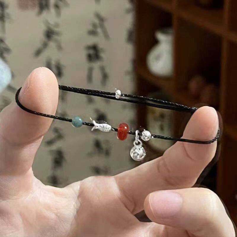 红绳超仙锦鲤小鱼脚绳送闺蜜情侣脚链考研上岸好运学生礼物