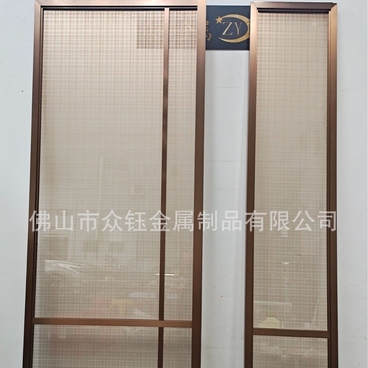 艺术玻璃夹丝转角屏风隔断定制