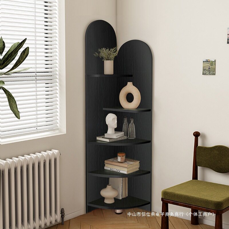 圆弧角柜转角柜拐角边柜置物柜墙边三角柜角落置物架墙角柜展示架