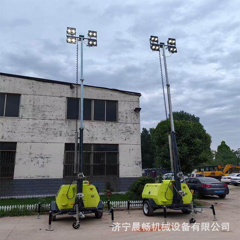 户外移动LED照明路灯车 自动升降6-9米灯杆照明灯塔车现货价格