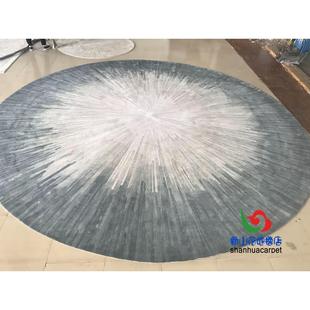 新中式抽象混色渐变圆形客厅茶几沙发地毯大厅接待室贵宾室售楼部