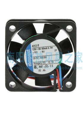 ebm-papst 412F FAN AXIAL 40X10MM 12V WIRE 60mA 0.7W 散热风扇