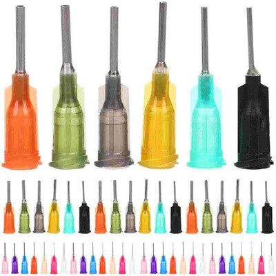 60 Pcs Liquid Dispensing Needles Glue Dispenser Tip Bottle