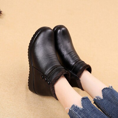 Womens Shoes Cotton Shoes Flat Bottom Flat Heel Middle-aged