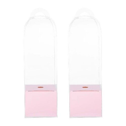 2Pcs Rose Packing Boxes Transparent Flower Wrapping Box