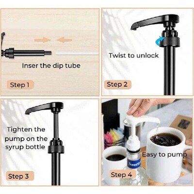 Hot Coffee Syrup Pump Dispenser, 6 Pack Syrup Pump For