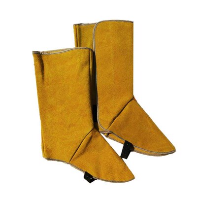 1 Pair Welder Foot Cover Leather Welding Spats Protective Sh