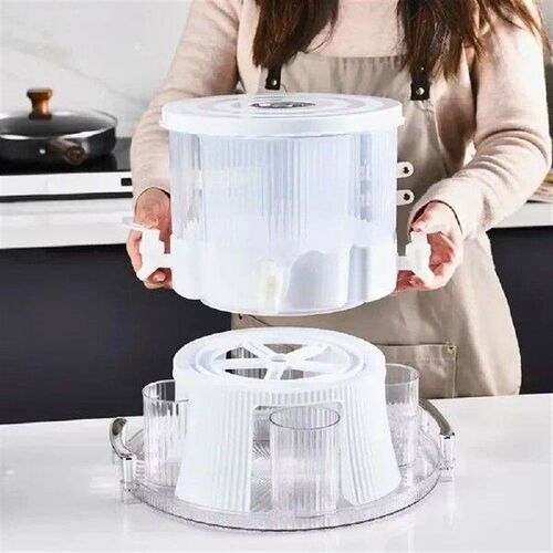Household 4 Grid Beverage Dispenser Rotatable 6L Drink