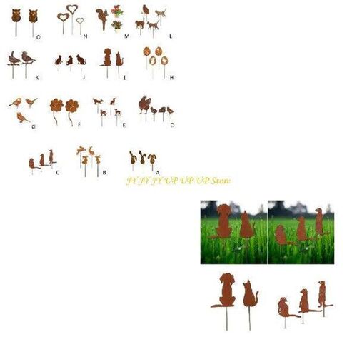 Garden Decor for Outside Metal Rusted Animals Decorative