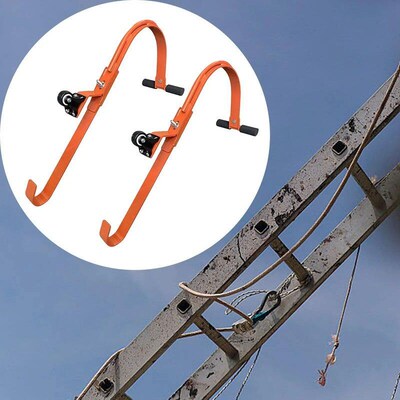 2x Ladder Roof Hooks with Wheel Fast Easy to Access Steep Ro
