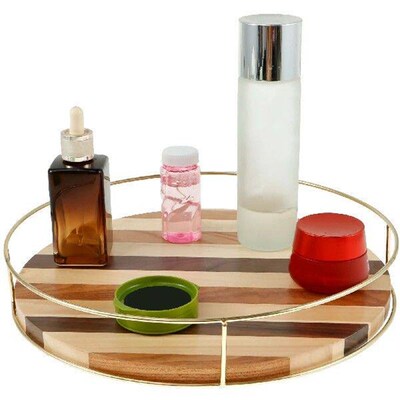 12.2inch Decorative Tray Wood Serving Tray Coffee Table