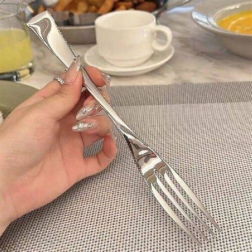 Stainless Steel Dinner Fork Long Handle Table Forks Korean