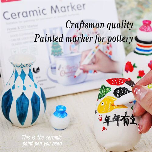 12 Colors Kids Ceramic Paint Marker Pens Acrylic Paint Pens