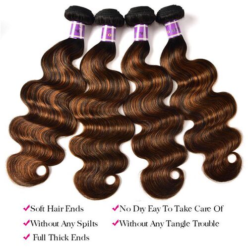Peruvian Body Wave Bronder Human Hair Bundles FB30 Color Sun