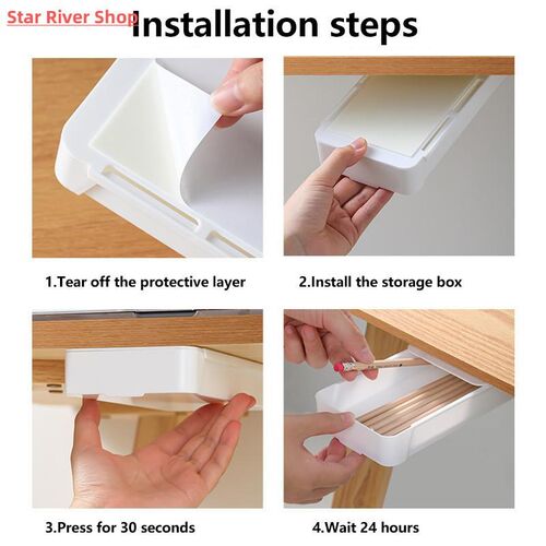 Punch Free Storage Rack Box Invisible Drawer Kitchen Cutlery