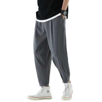 Ice Silk Casual Croppe Pants Mens Summer Thin Mens Pants I