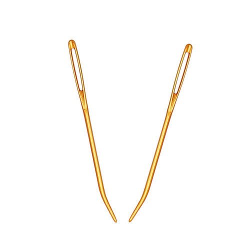 2pcs Aluminum Bent Tip Tapestry Darning Knitting Needles Nee