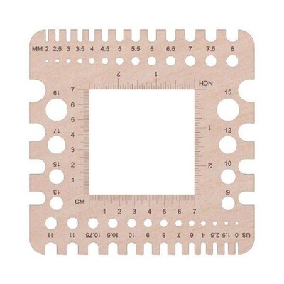 Wooden Square Knitting Measuring Tool Portable Knitting