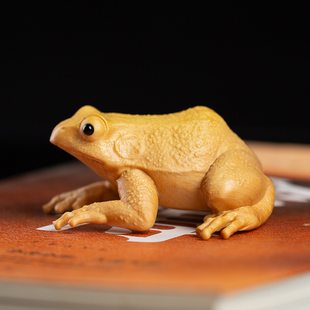 够用就好小叶黄杨木青蛙手把件金蟾实木雕刻茶宠蛙车载精致小摆件