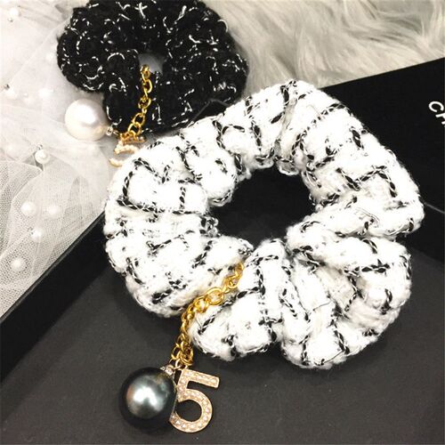 Women Scrunchies Elastic Hair Ties Bands Adult Number 5 Plai