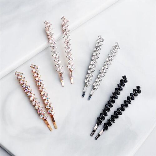 2Pcs New Women Shining Crystal Rhinestone Luxury Hair Clips