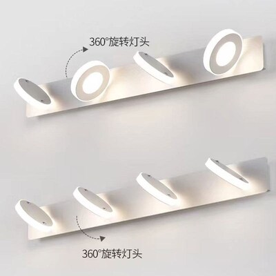 Customized Mirror Front Light Acrylic  Rotating Lamp Head