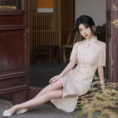 Cheongsam 2022 New Womens Summer Chiffon Elegant Young Chin