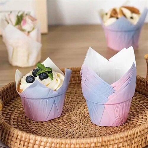 100 Pcs Muffin Cup Lightweight Gradient Colors Cake Baking